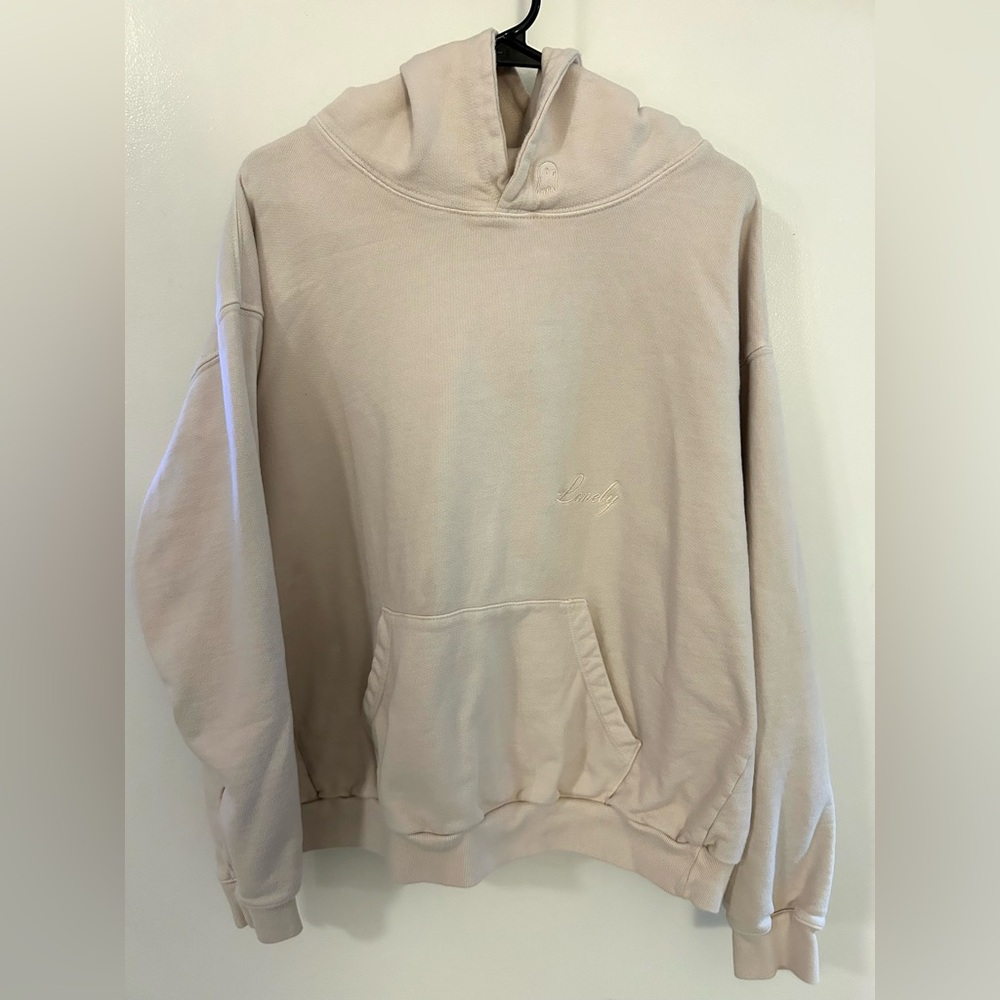 Lonely Ghost Hoodie Medium Cream Text Me When You Get Lonely
